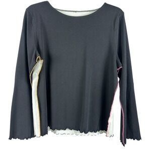 One Girl Who Shirt M-L Long Sleeves Color Block